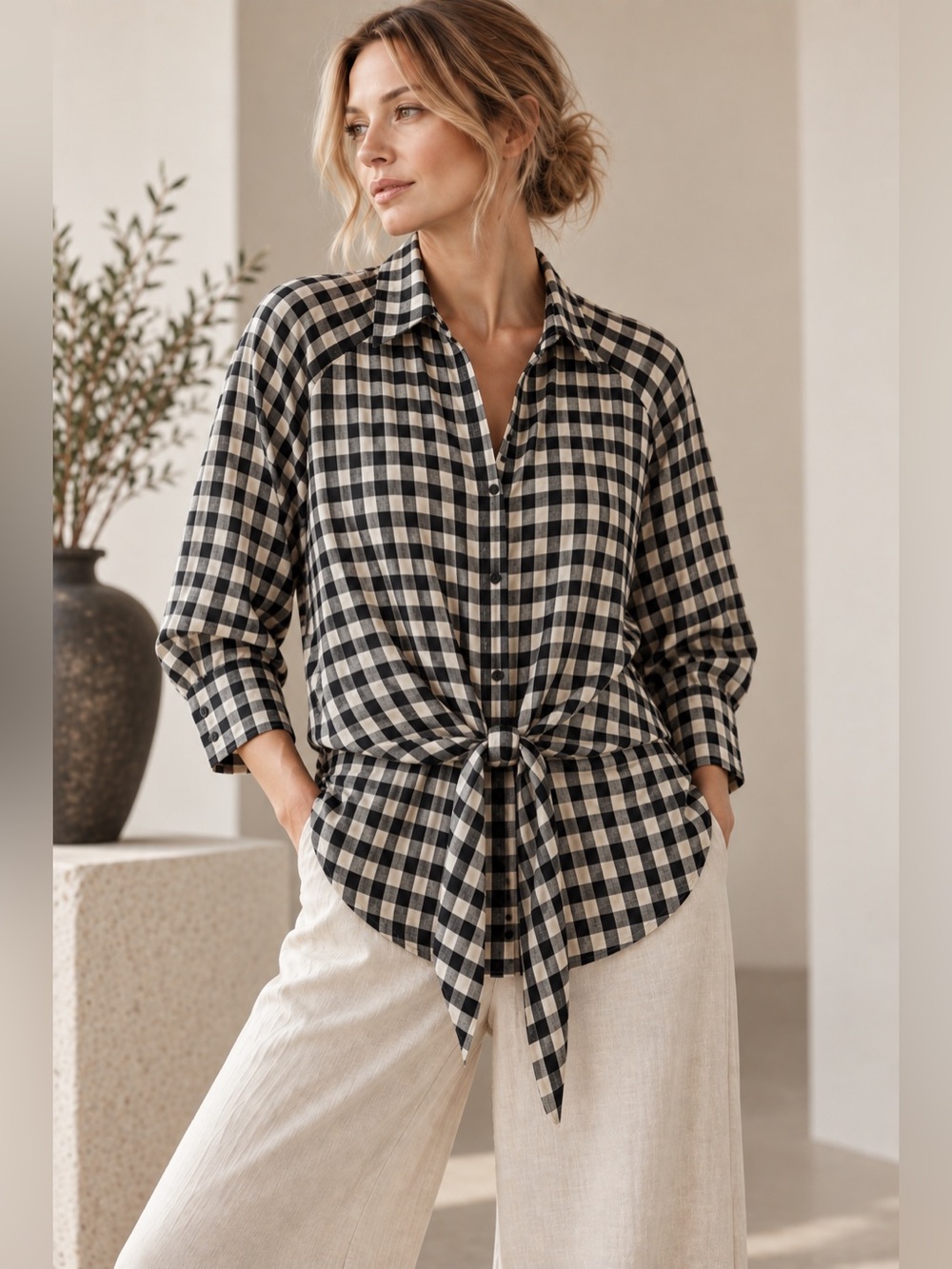 Iris Setlakwe Tie Front Blouse Size 10